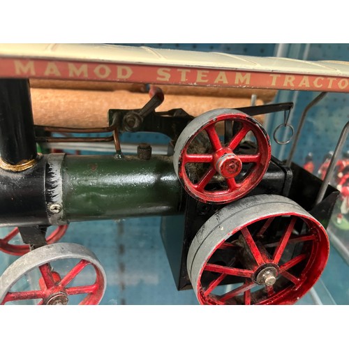 269 - vintage Momod Steam Engine Tractor and Lumber Trailer