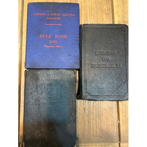 93 - GER jigsaw 1938 railway rule book and 2 engineer books