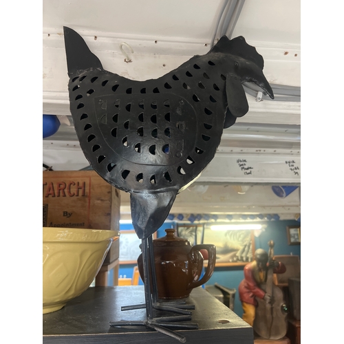 388 - Large metal chicken