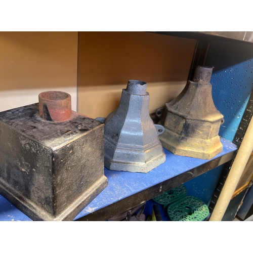 396 - 3 cast iron hoppers