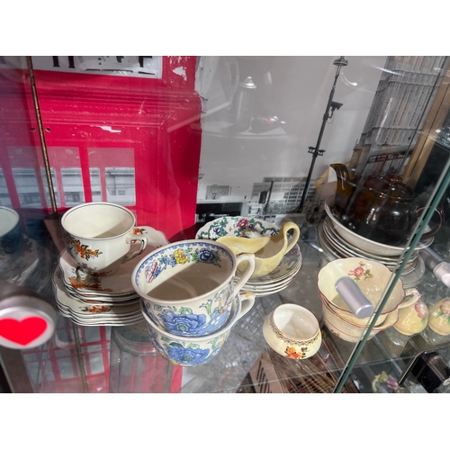 407 - Shelf of various ceramics inc masons etc