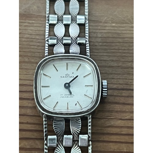 410 - santime solid silver hallmarked ladies watch.