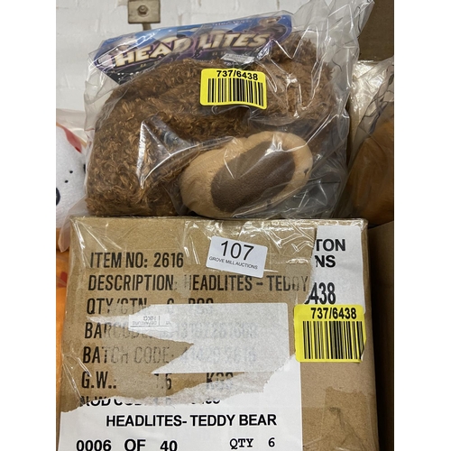 107 - 2 BOXES OF HEADLITES 'TEDDY BEARS' (NEW)