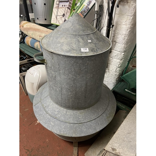 138 - GALVANISED CHICKEN FEEDER