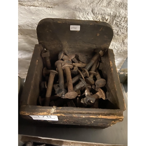 178 - BOX OF VINTAGE BOLTS