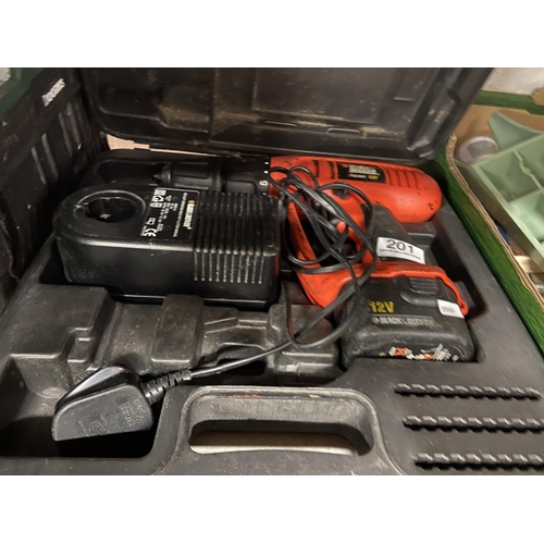 201 - BLACK & DECKER CASED DRILL (W/0)