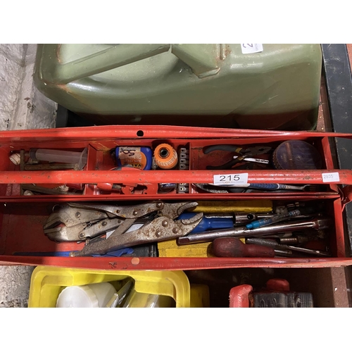 215 - CANTILEVER TOOL BOX & TOOLS