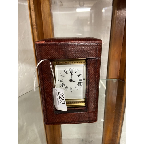 229 - FRENCH CARRIAGE CLOCK (KEY IN OFFICE)