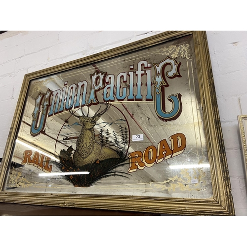 23 - FRAMED UNION PACIFIC MIRROR