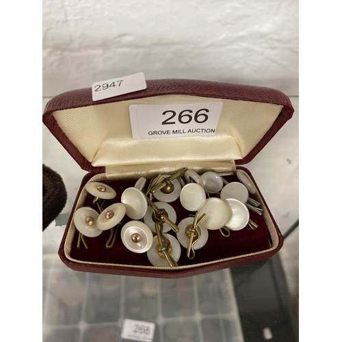 266 - CASE OF PEARL SHIRT STUDS