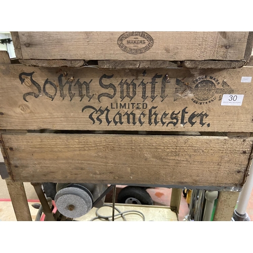 30 - JOHN SMITHS W.A. WOODEN ADVERTISING CRATE