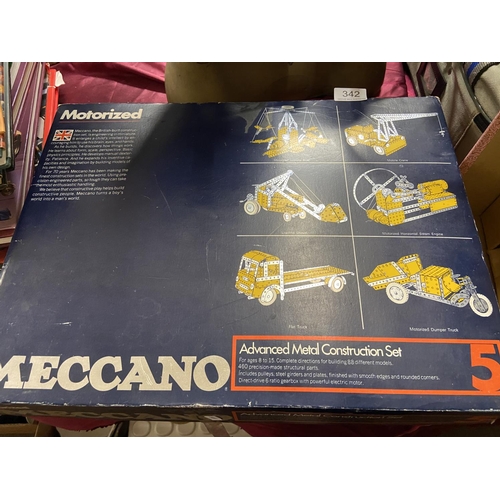 342 - BOXED MOTORIZED MECCANO 'ADVANCED METAL CONSTRUCTION SET - 5'