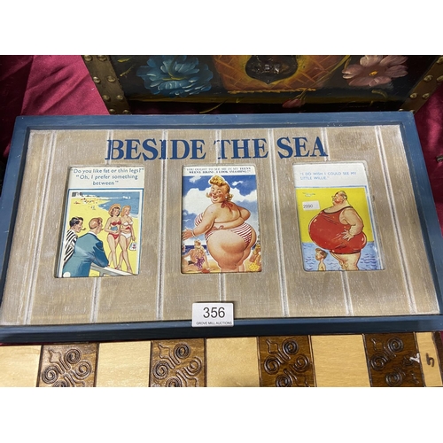 356 - FRAMED 'BEDSIDE THE SEA' POSTCARDS