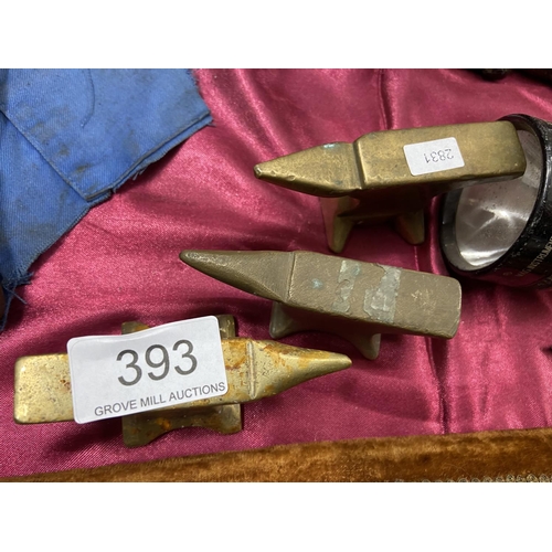 393 - 3 MINIATURE ANVILS