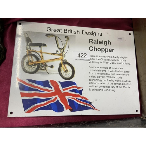 422 - RALEIGH CHOPPER PLAQUE