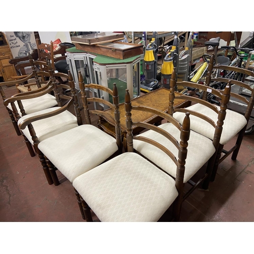 51 - A. YOUNGER SET OF 4 DINING CHAIRS & 2 CARVERS