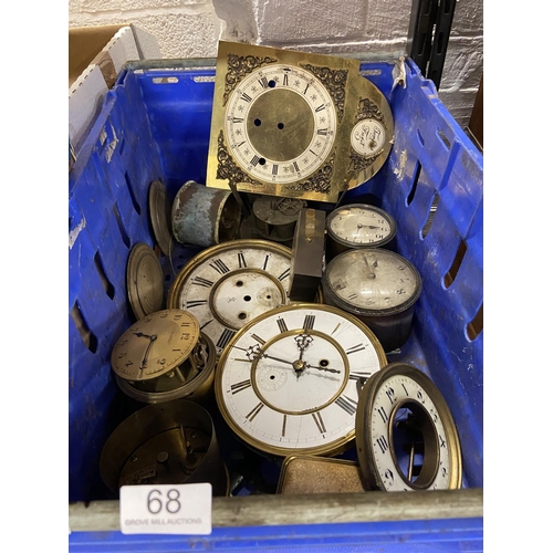 68 - BOX OF CLOCKS (FOR SPARES/REPAIRS)