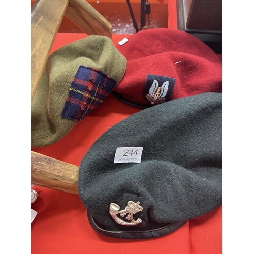 244 - 3 ARMY CAPS INCL ROYAL ARTILLERY