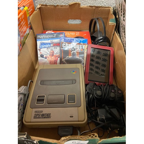 67 - BOX OF GAMING INCL SUPER NINTENDO(A/F)