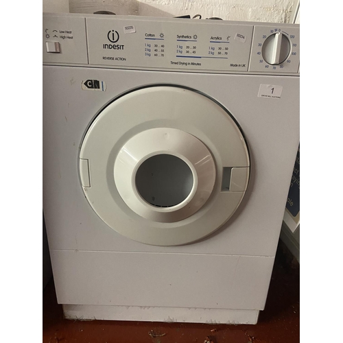 1 - INDESIT REVERSE ACTION TUMBLE DRYER(A/F)