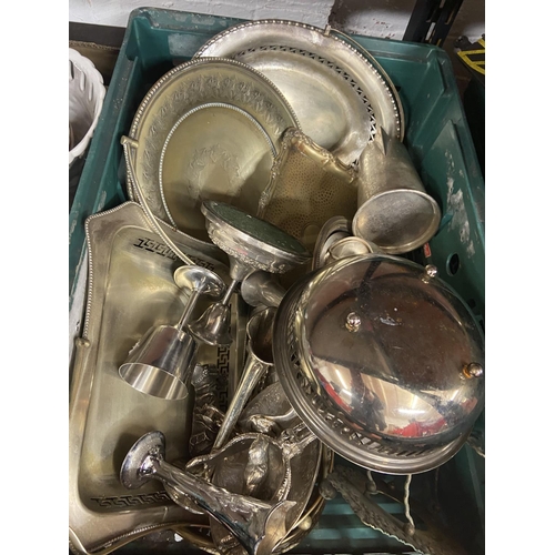 104 - BOX OF PLATED WARE