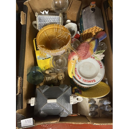 110 - BOX OF POTTERY & CHINA