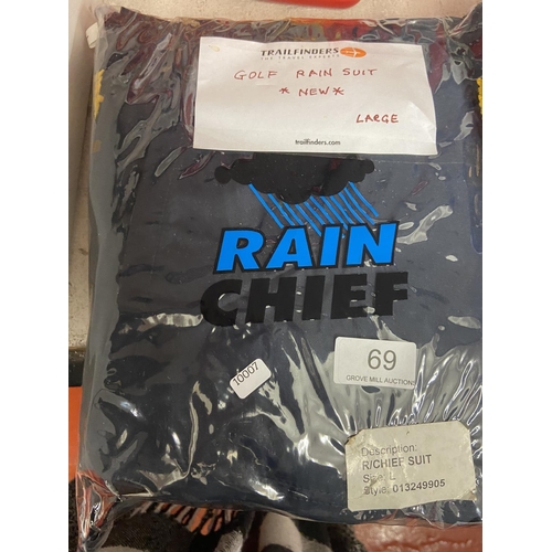 69 - GOLF RAIN SUIT (NEW-LARGE)