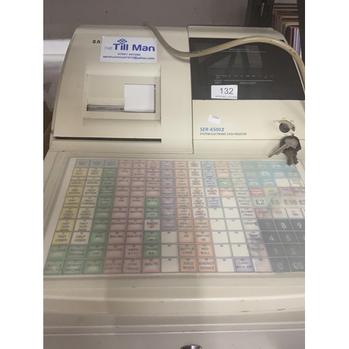 132 - SAMSUNG SER-6500II PROGRAMMABLE PROFESSIONALCASH REGISTER (WITH KEYS)