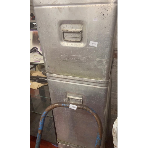 149 - 3 GALVANISED STORAGE TUBS