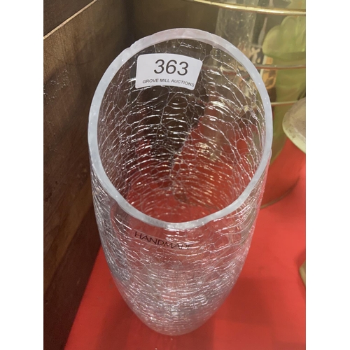 363 - CRACKLED GLASS VASE