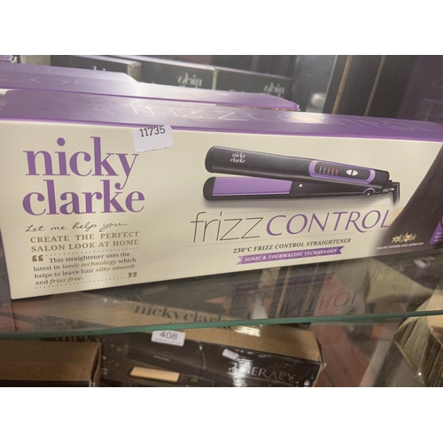 404 - BOXED NICKY CLARKE FRIZZ CONTROL STRAIGHTENER(A/F)