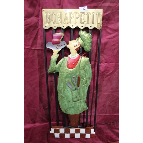 12 - 'BON APPETIT' METAL WALL HANGING