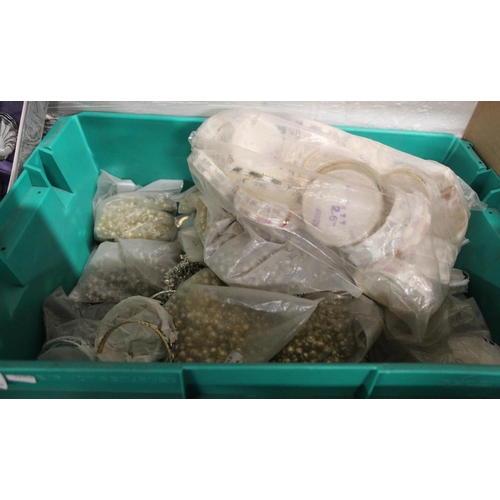 122 - BOX OF COSTUME JEWELLERY