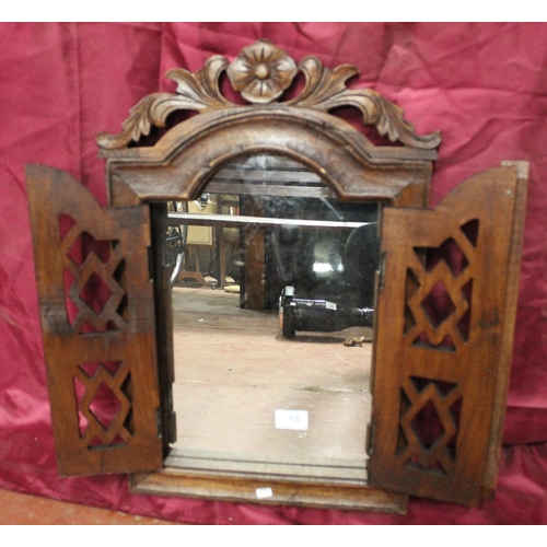 15 - CARVED WOOD 'SHUTTER' MIRROR