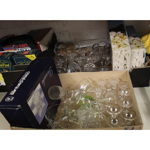 163 - 2 BOXES OF GLASSES INCL CRYSTAL