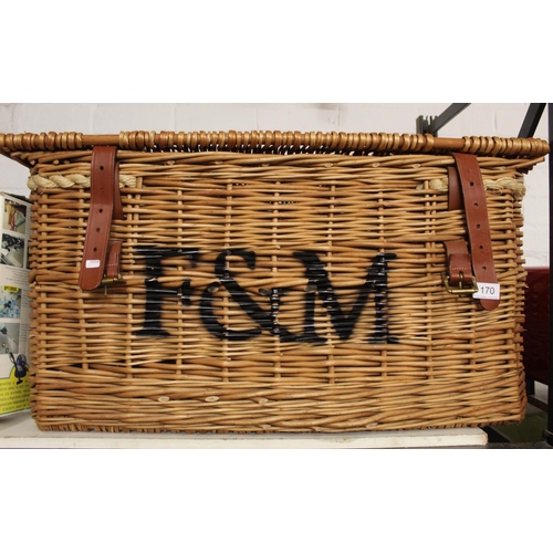 170 - LARGE F&M WICKER BASKET