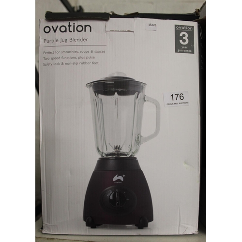 176 - BOXED OVATION PURPLE JUG BLENDER (A/F)