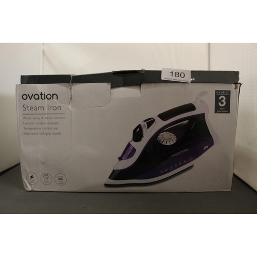 180 - BOXED OVATION STEAM IRON  (A/F)