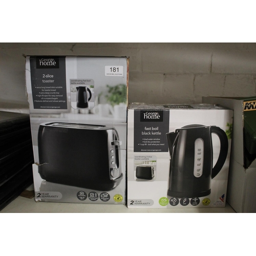 181 - BOXED BLACK KETTLE & BOXED BLACK TOASTER (A/F)