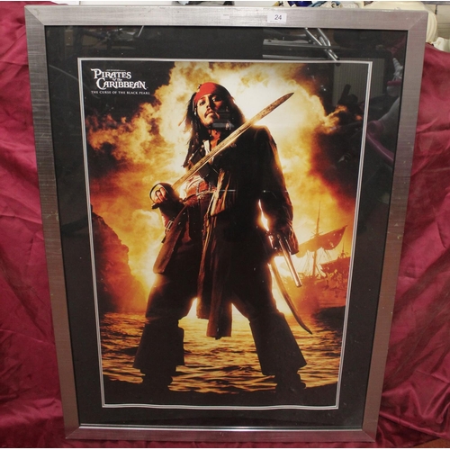 24 - LARGE 'PIRATES OF THE CARIBBEAN' FRAMED PRINT