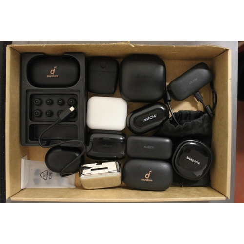 295 - BOX OF BOXED EARBUDS INCL CAMBRIDGE AUDIO (A/F)