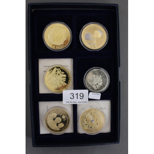 319 - 6 COLLECTORS COINS & MEDALS