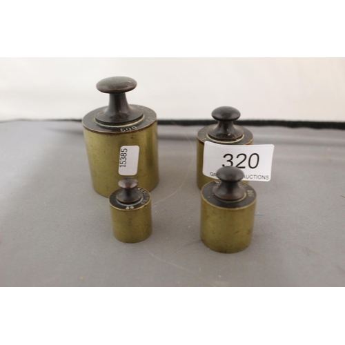 320 - SET OF GRADUATED BRASS WEIGHTS