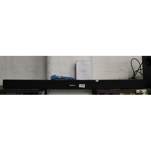 329 - SHARP SOUND BAR WITH LEAD & REMOTE (A/F)