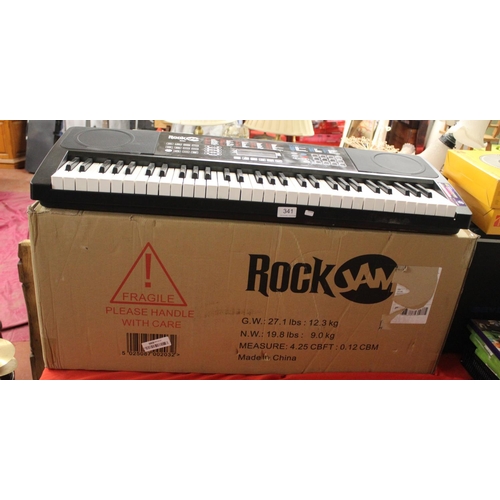 341 - BOXED ROCK JAM KEYBOARD & ACCESSORIES (A/F)