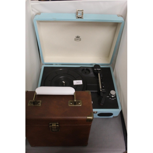 360 - GPO PORTABLE RECORD PLAYER & SINGLES CASE