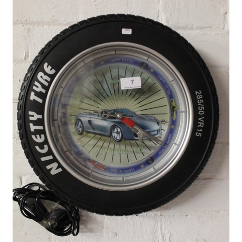 7 - NICETY TYRE WALL CLOCK