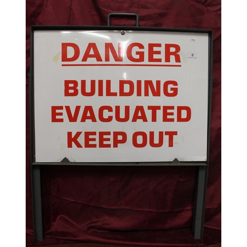 8 - METAL 'EVACUATION' SIGN