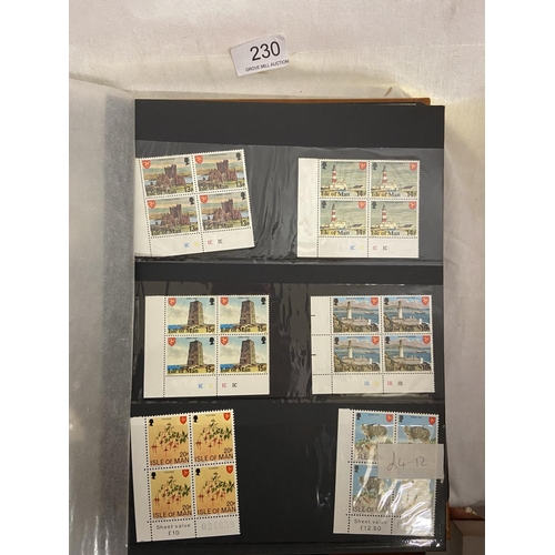 230 - BOX OF EARLY & LATER GB ,ISLANDS & BCW STAMPS IN 4 ALBUMS