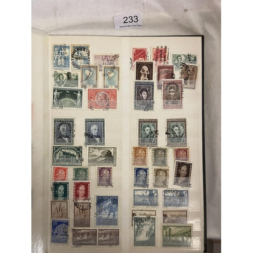 233 - BOX OF HONG KONG, INDONESIA, INDIA & ARGENTINA STAMPS IN ALBUMS & POSTAL HISTORY BOX